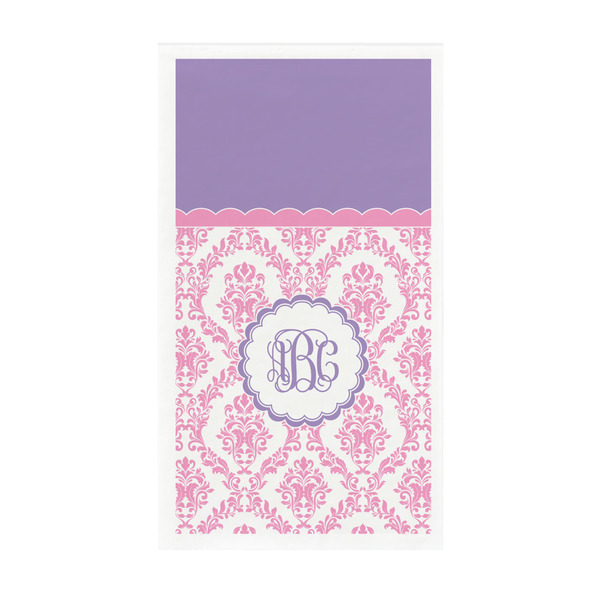 Custom Pink, White & Purple Damask Guest Towels - Full Color - Standard (Personalized)