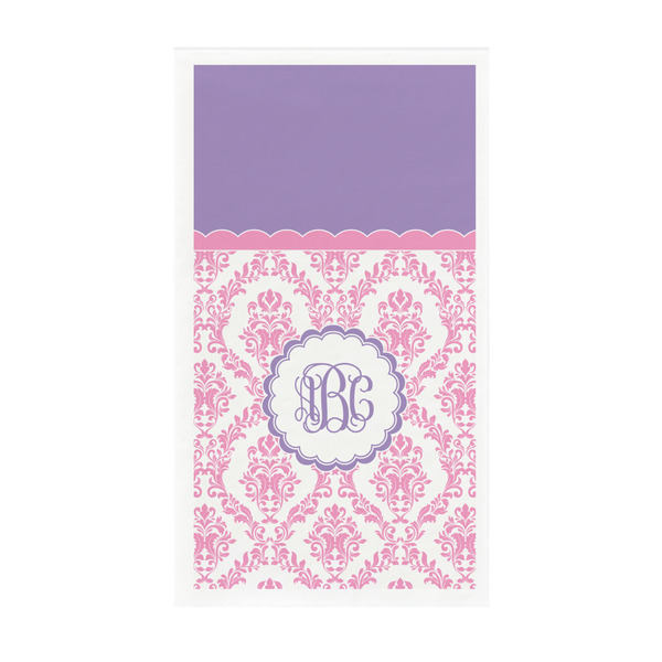 Custom Pink, White & Purple Damask Guest Paper Towels - Full Color - Standard (Personalized)
