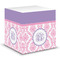Pink, White & Purple Damask Note Cube