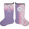 Pink, White & Purple Damask Holiday Stocking - Double-Sided - Neoprene (Personalized)