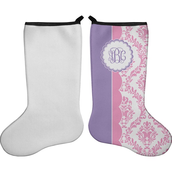 Pink, White & Purple Damask Stocking - Single-Sided - Approval