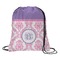 Pink, White & Purple Damask Drawstring Backpack