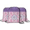 Pink, White & Purple Damask String Backpack - MAIN
