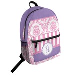 Pink, White & Purple Damask Student Backpack (Personalized)