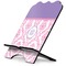 Pink, White & Purple Damask Stylized Tablet Stand - Side View