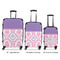 Pink, White & Purple Damask Suitcase Set 1 - APPROVAL