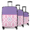 Pink, White & Purple Damask Suitcase Set 1 - MAIN