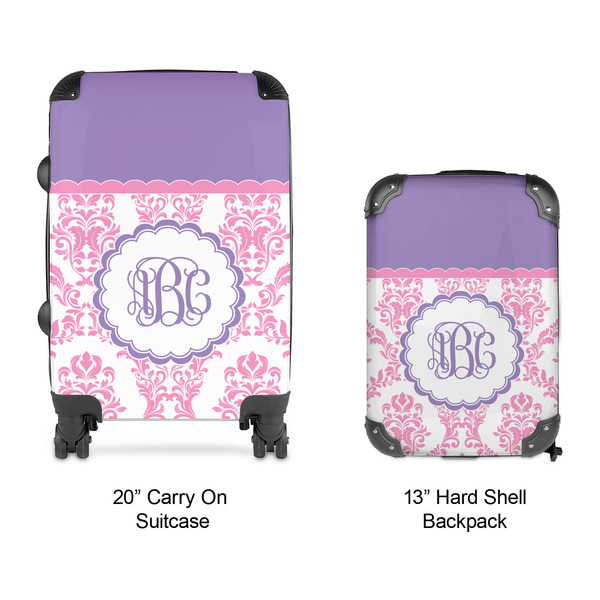 Pink, White & Purple Damask Suitcase Set 4 - APPROVAL