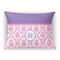 Pink, White & Purple Damask Throw Pillow (Rectangular - 12x16)