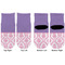 Pink, White & Purple Damask Toddler Ankle Socks - Double Pair - Front and Back - Apvl