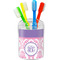 Pink, White & Purple Damask Toothbrush Holder (Personalized)