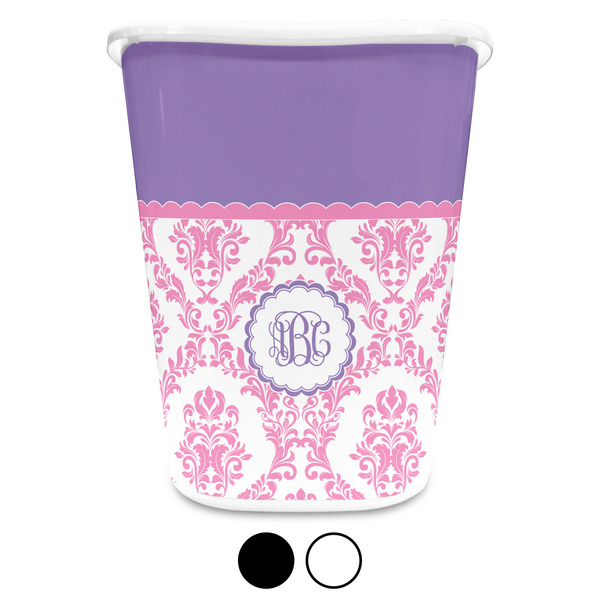 Pink, White & Purple Damask Trash Can Aggregate
