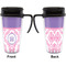 Pink, White & Purple Damask Travel Mug with Black Handle - Approval
