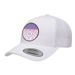 Pink, White & Purple Damask Trucker Hat - White (Personalized)