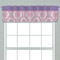 Pink, White & Purple Damask Valance - Closeup on window