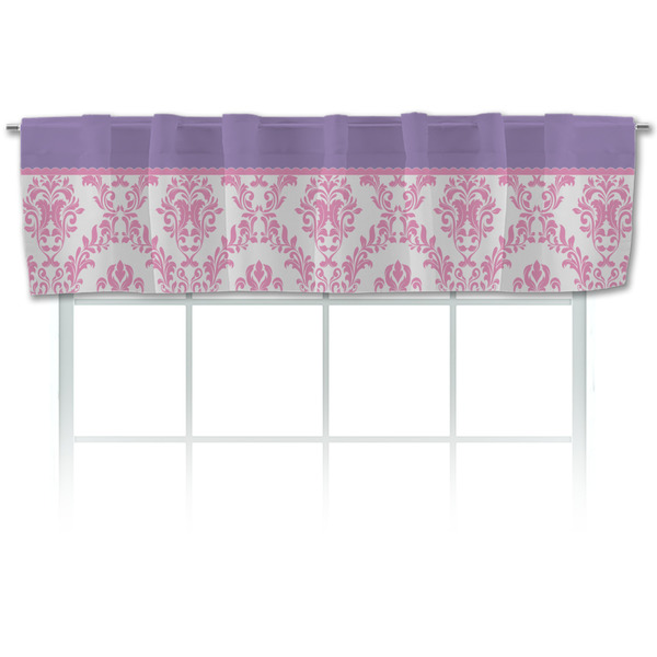 Custom Pink, White & Purple Damask Valance