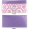 Pink, White & Purple Damask Vinyl Check Book Cover - Front and Back