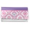 Pink, White & Purple Damask Vinyl Check Book Cover - Front