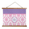 Pink, White & Purple Damask Wall Hanging Tapestry - Wide (Personalized)