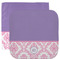 Pink, White & Purple Damask Washcloth / Face Towels