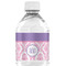 Pink, White & Purple Damask Water Bottle Labels - Custom Sized (Personalized)