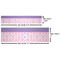 Pink, White & Purple Damask Water Bottle Labels w/ Dimensions