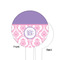 Pink, White & Purple Damask White Plastic 6" Food Pick - Round - Single Sided - Front & Back