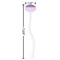 Pink, White & Purple Damask White Plastic 7" Stir Stick - Oval - Dimensions