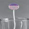 Pink, White & Purple Damask White Plastic 7" Stir Stick - Oval - Main