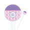 Pink, White & Purple Damask Round Plastic Stir Sticks (Personalized)