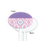 Pink, White & Purple Damask White Plastic 7" Stir Stick - Single Sided - Oval - Front & Back