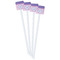 Pink, White & Purple Damask White Plastic Stir Stick - Double Sided - Square - Front