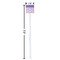 Pink, White & Purple Damask White Plastic Stir Stick - Square - Dimensions