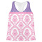 Pink, White & Purple Damask Womens Racerback Tank Top - X Large