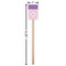 Pink, White & Purple Damask Wooden 6.25" Stir Stick - Rectangular - Dimensions
