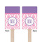Pink, White & Purple Damask Wooden 6.25" Stir Stick - Rectangular - Double Sided - Front & Back