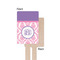 Pink, White & Purple Damask Wooden 6.25" Stir Stick - Rectangular - Single - Front & Back