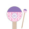 Pink, White & Purple Damask Round Wooden Food Picks (Personalized)
