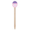 Pink, White & Purple Damask Wooden Food Pick - Oval - Single Pick