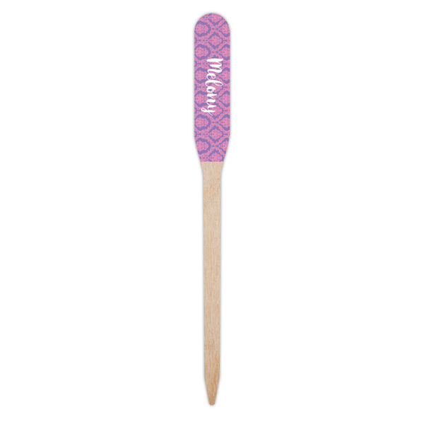Pink, White & Purple Damask Wooden Food Pick - Paddle - Single Pick