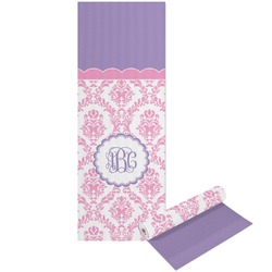 Pink, White & Purple Damask Yoga Mat - Printable Front and Back (Personalized)