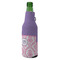 Pink, White & Purple Damask Zipper Bottle Cooler - ANGLE (bottle)