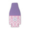Pink, White & Purple Damask Zipper Bottle Cooler (Personalized)