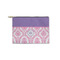 Pink, White & Purple Damask Zipper Pouch Small (Front)