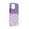 Pink, White & Purple Damask iPhone 13 Mini Tough Case - Angle
