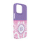 Pink, White & Purple Damask iPhone 13 Pro Case - Angle