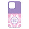 Pink, White & Purple Damask iPhone 13 Pro Max Case - Back