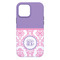 Pink, White & Purple Damask iPhone 13 Pro Max Tough Case - Back