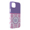 Pink, White & Purple Damask iPhone 14 Plus Case - Angle