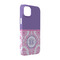 Pink, White & Purple Damask iPhone 14 Pro Case - Angle